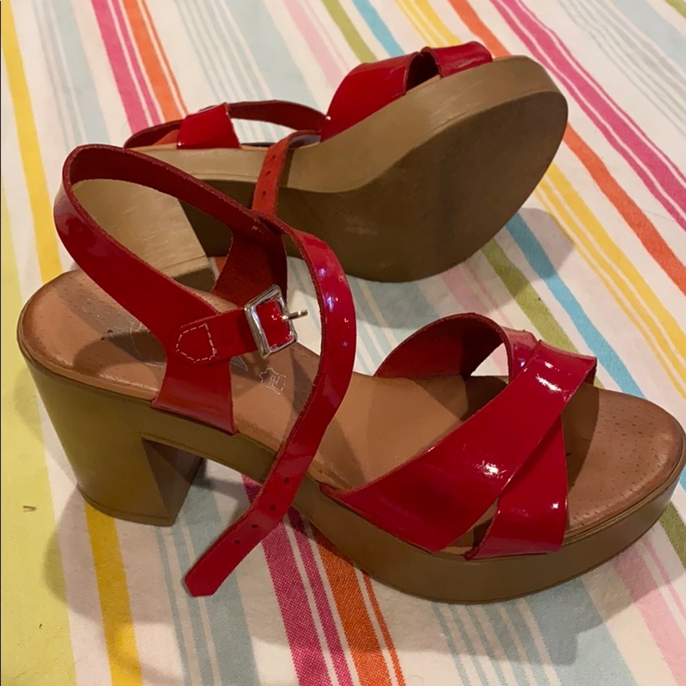 Chunky red heels